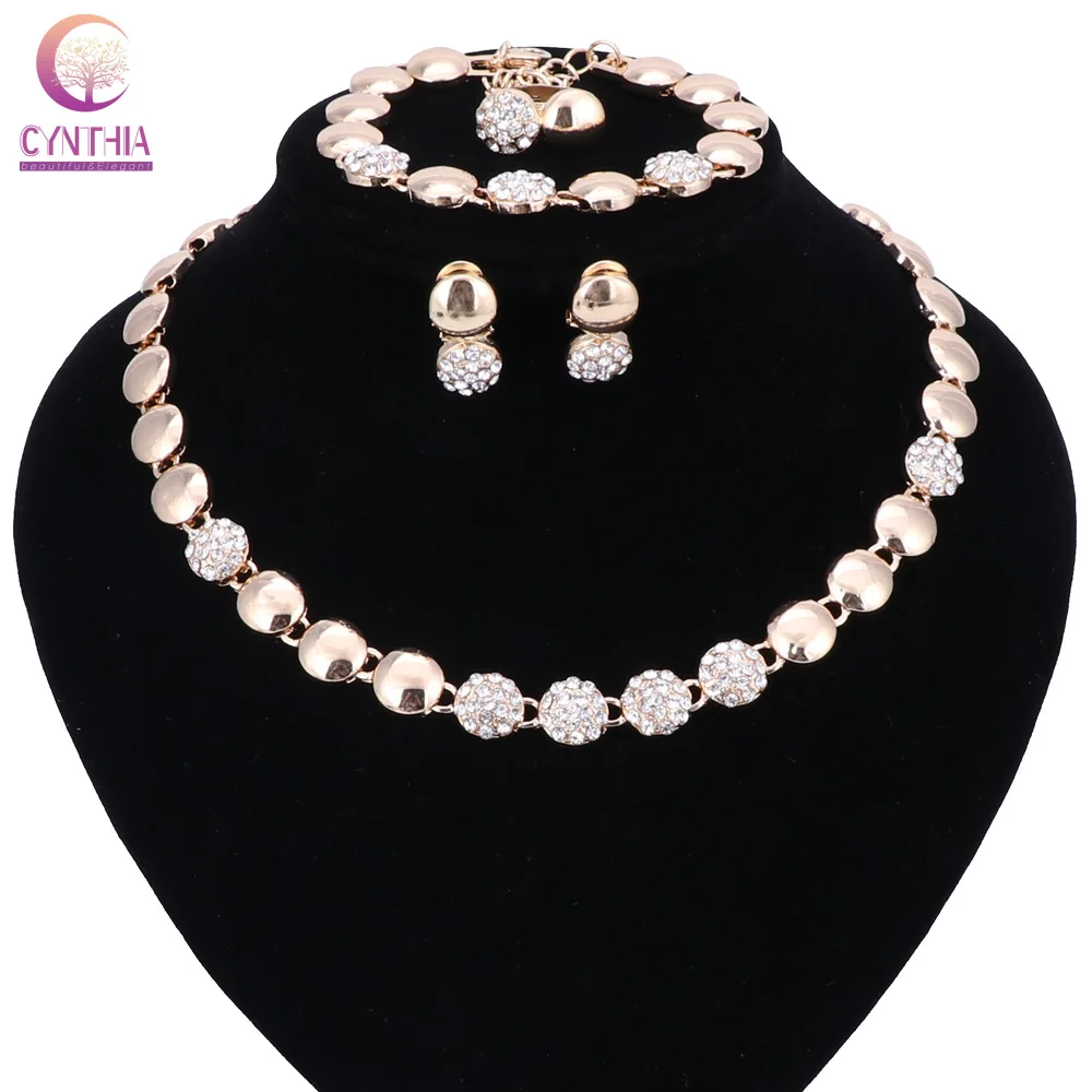 Женский комплект ювелирных изделий из африканских бусин хрустальное ожерелье