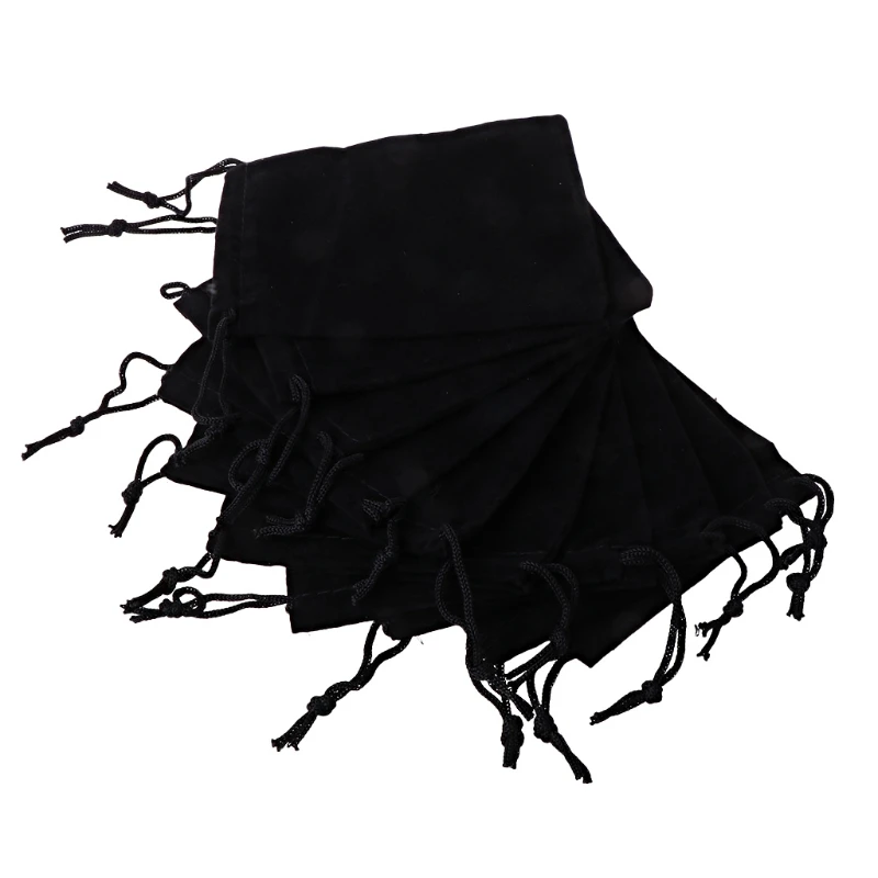 

Большие бархатные классические черные сумки для ювелирных изделий с завязками Y4QB