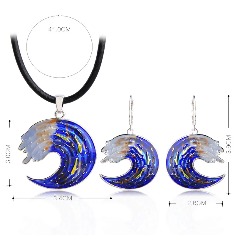 Madrry Симпатичные эмалевые комплекты ювелирных изделий подвеска ожерелье и серьги