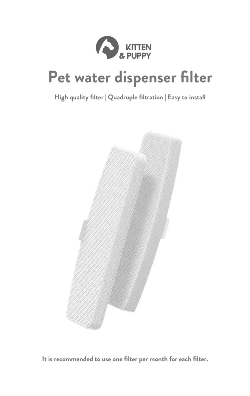 Xiaomi котенок диспенсер для воды для домашних животных замена фильтра замена шланга питьевой воды специальный фильтр элемент питомец питьевой воды