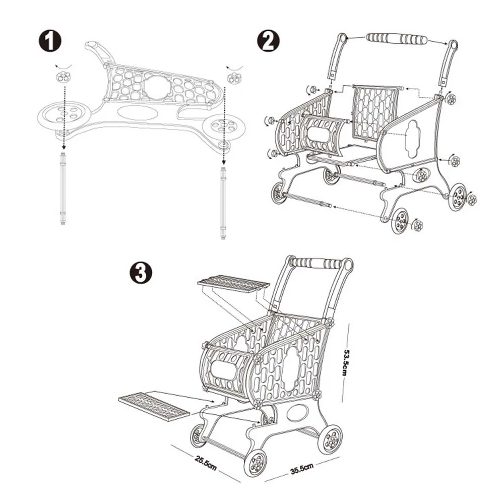 Мини дети Handcart Моделирование небольшой супермаркет корзина тележка игрушка