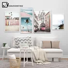 Пейзаж, холст, плакат, Скандинавское украшение, автобус, океан, пляж, настенная живопись, декоративная картина, скандинавский Декор для дома