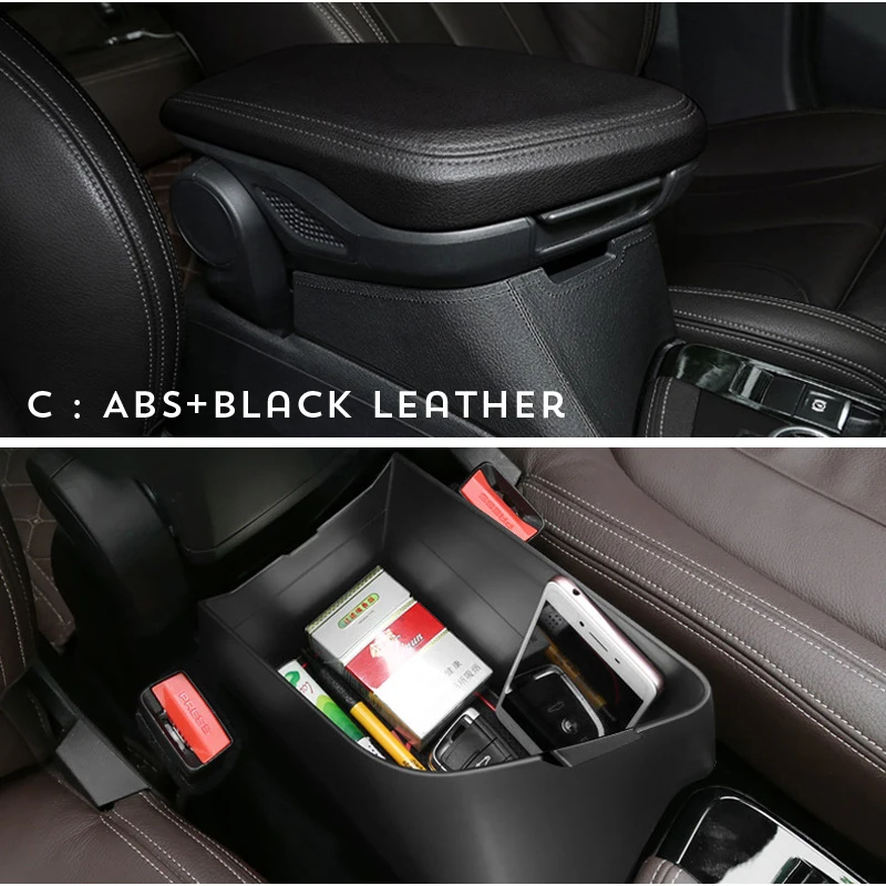 

Insert Armrest Box For BMW X1 F48 2016 2017 LHD Central Console Storage Container Organizer Tray ABS Genuine Leather 3 colors