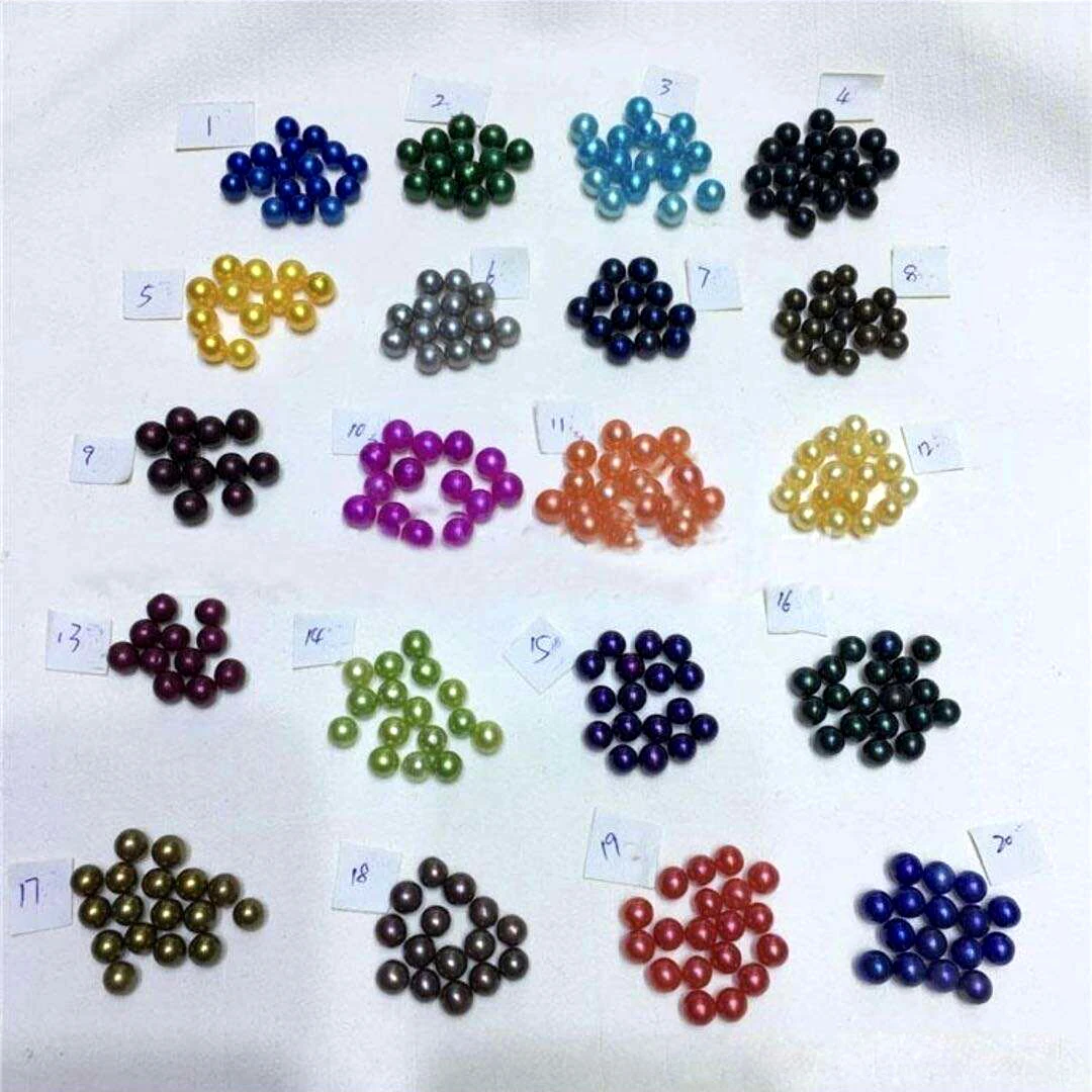 

30pcs saltwater 6-7mm round akoya pearls oyster mix 10 colors, AAA grade oyster pearl Vacuum-Packed wish shell