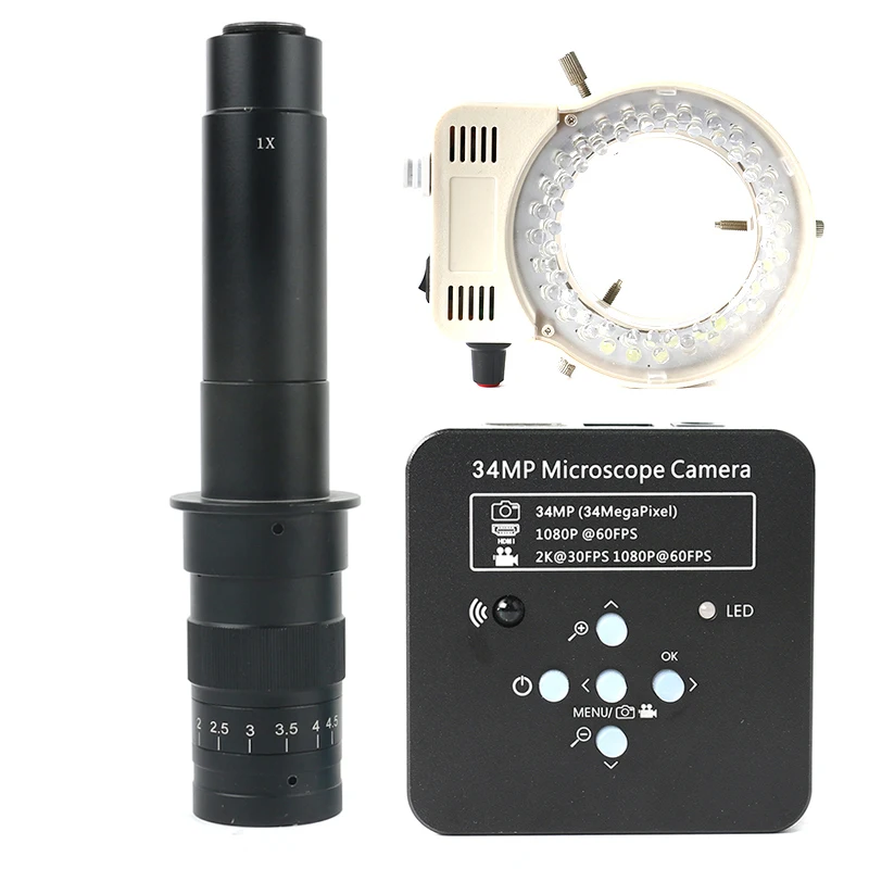1080P 60FPS 2K 34MP 100X 180X 300X C Mount Lens Lab HDMI USB промышленный электронный цифровой видео микроскоп камера PCB пайка