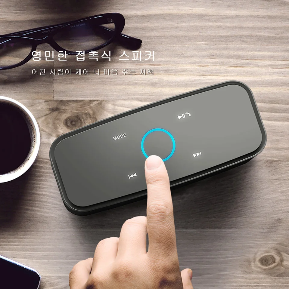 DOSS SoundBox с сенсорным управлением Bluetooth динамик 2*6 Вт портативный беспроводной динамик s стерео звуковой ящик с басами и встроенным микрофоном