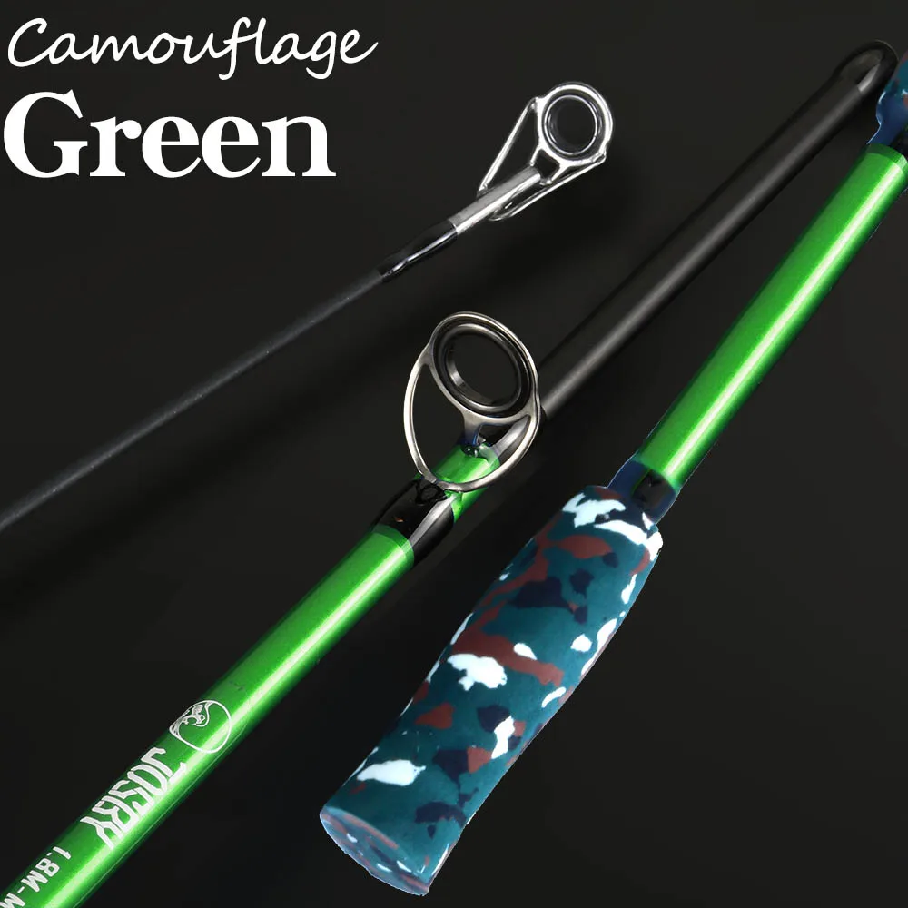 Green Spinning Casting Hand Lure Fly carp Fishing Rod Pesca Ultralight Portable Carbon Fiber Camouflage Mini Travel Sea Feeder Pole - Цвет: Green
