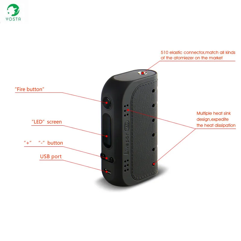 2 шт./лот электронный кальян yosta livepor 160 коробка мод Вт Vape VW/TC с сухой катушкой