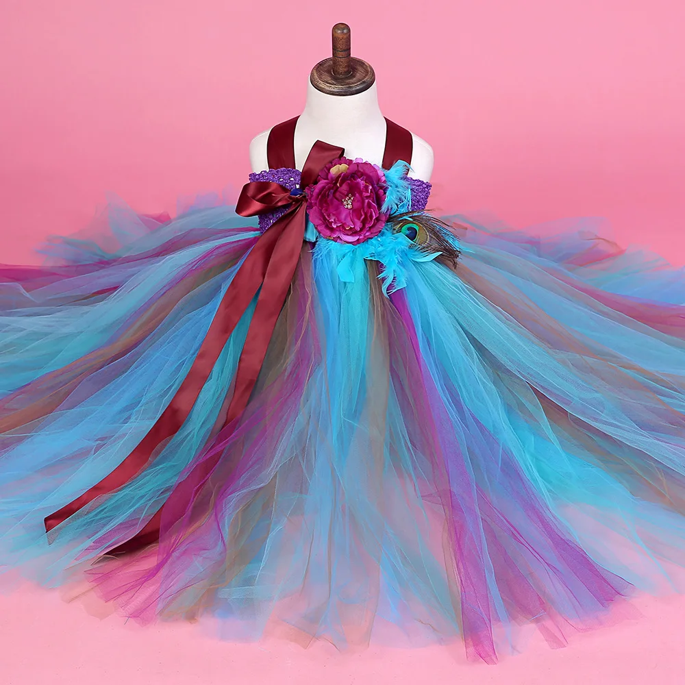 Новое поступление платья-пачки с цветочным принтом для девочек на день рождения