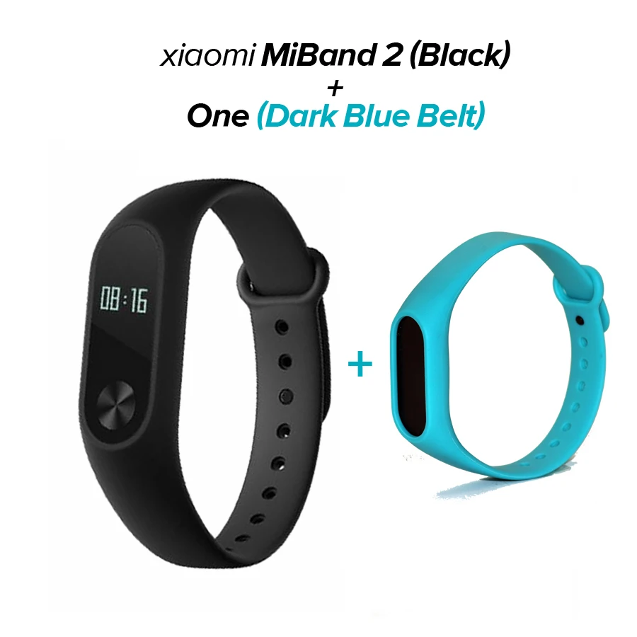Xiaomi mi Band 2 mi band 2 фитнес-трекер монитор сердечного ритма OLED дисплей тачпад Bluetooth 4,0 для Android IOS - Цвет: Black N Dark blue