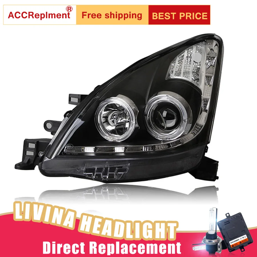 

2Pcs LED Headlights For Nissan Livina 2008-2012 led car lights Angel eyes xenon HID KIT Fog lights LED Daytime Running Lights