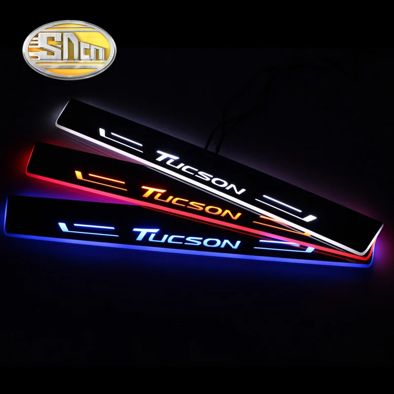 SNCN Автомобильный светодиодный дверной порог для hyundai Tucson ультратонкий акриловый Динамический светодиодный светильник