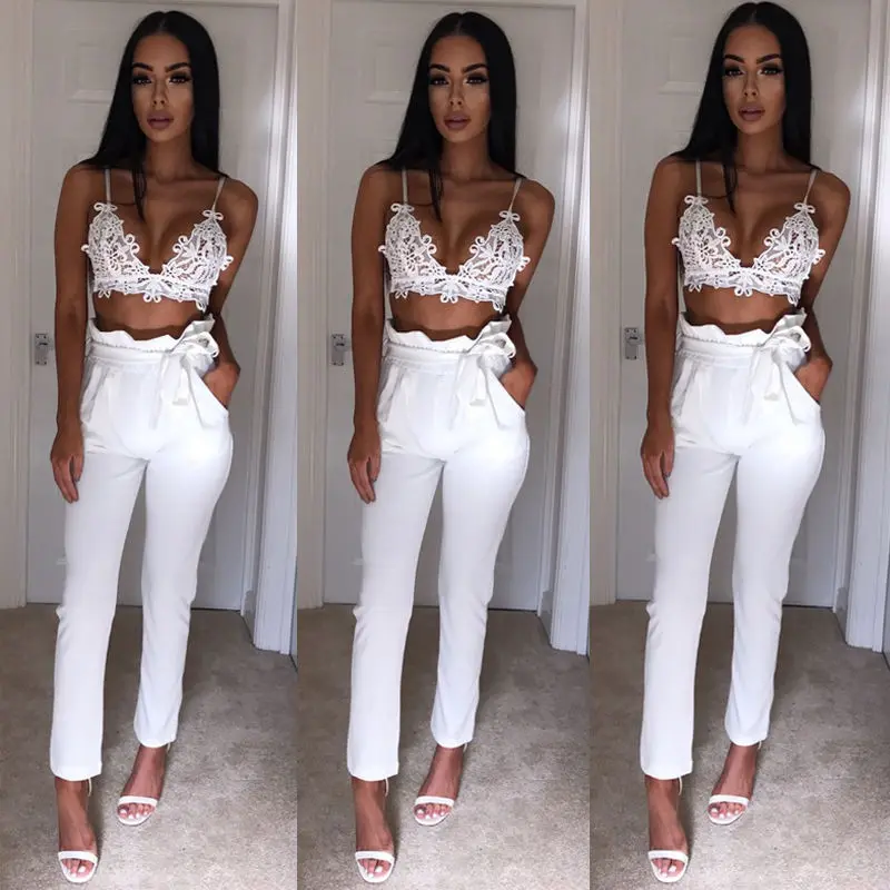 2019 NEW Women High Waist Slim Skinny Leggings Stretchy Bow Belt Drawstring Pants Jeggings Pencil Trousers | Женская одежда