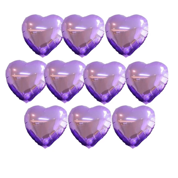 light purple 18 дюймов 10 шт детский душ воздушный шар из фольги для вечеринок розовый и синий сердце в форме сердца гелиевые воздушные шары Свадьба День Рождения украшения воздушные шары - Цвет: light purple