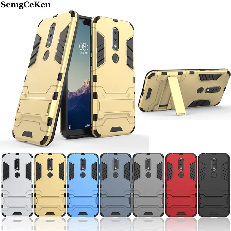 SemgCeKen Luxury holder armor case for Nokia 1 2 3 5 6 7 8 9 plus 2.1 X5 X6 X7 7.1 8.1 2018 hybrid shockproof phone back cover |