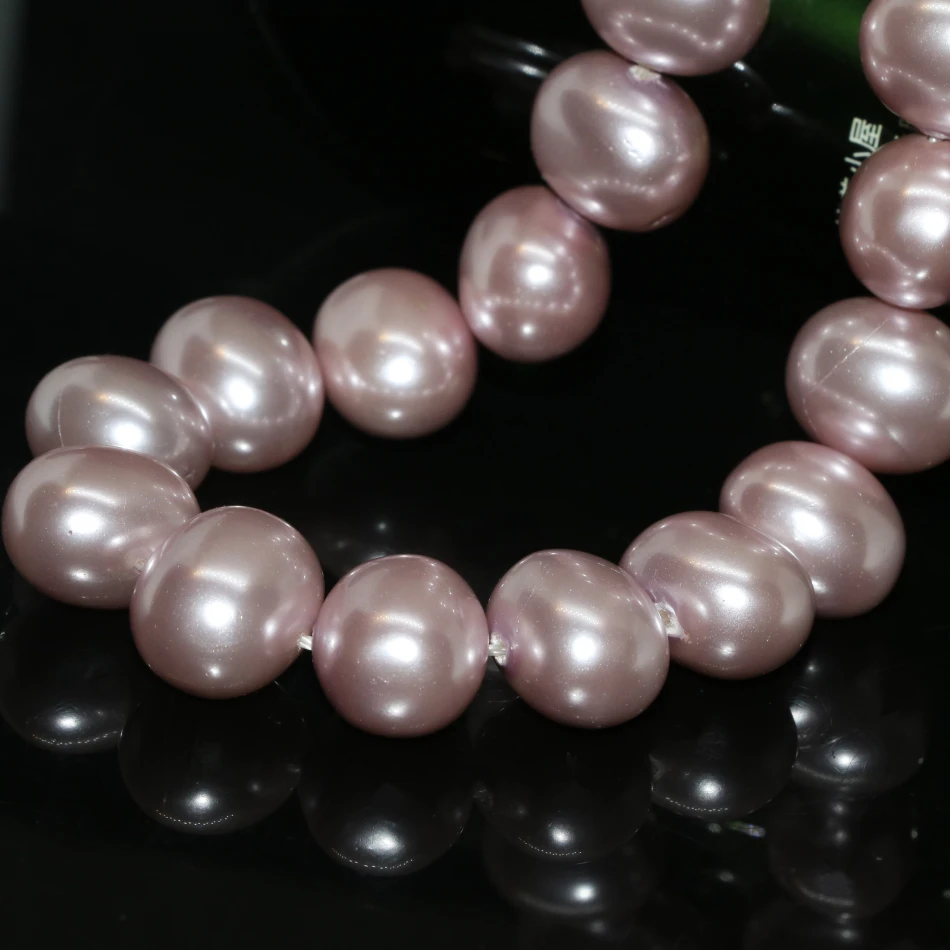 

Approx oval bracelet necklace smooth loose beads natural purple shell pearl 13*15mm fine jewelry findings fit diy 15inch B2270