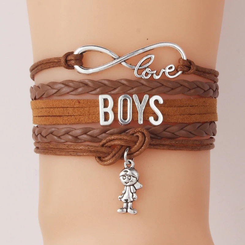 Бесконечность любовь браслет для мальчиков ручной работы мальчик Шарм и