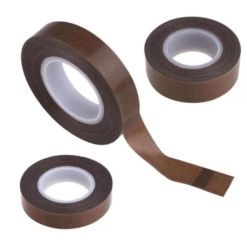 13/19 мм * 10 м PTFE покрытая стекловолокном Ткань силиконовая клейкая лента гладкая
