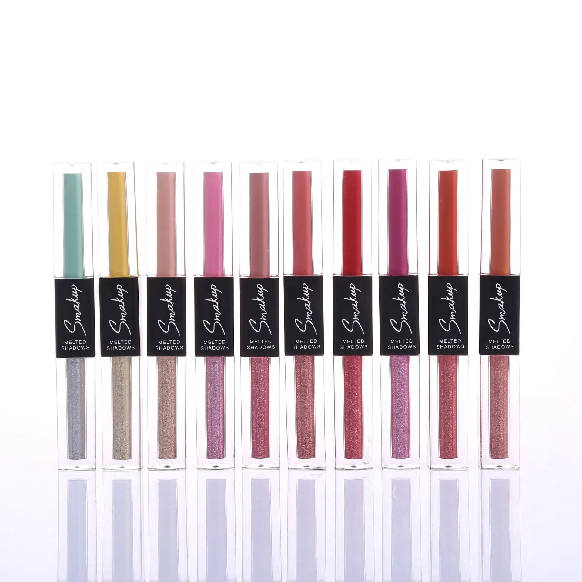 SMAKUP Двойная жидкая тени для глаз: осветляющая, долговечная матовая и мерцающая жемчужная макияж.