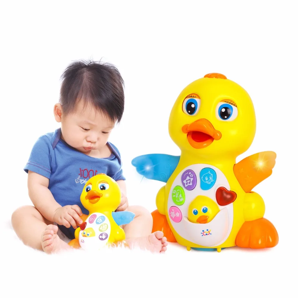 Игрушки для маленьких детей EQ хлопать желтая утка младенческой Brinquedos Bebe