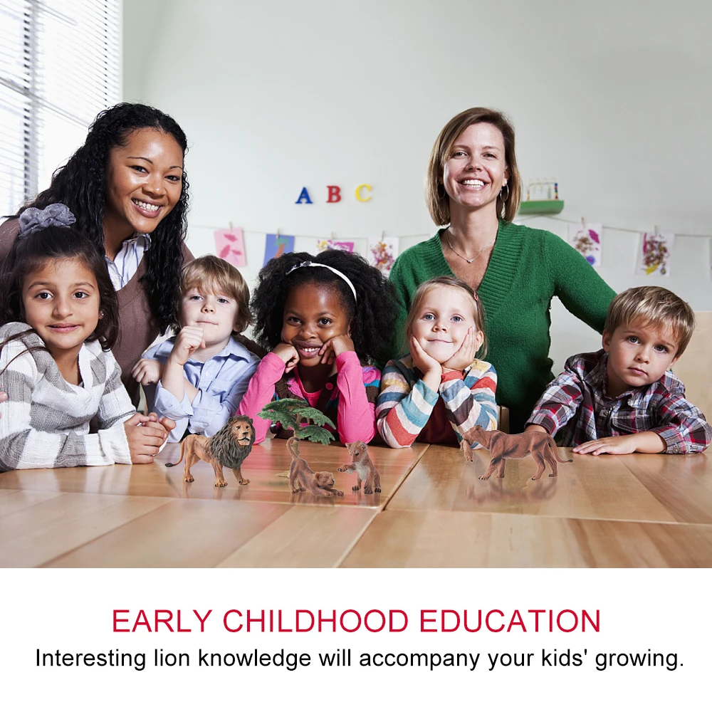 Фигурки и игрушки дикие животные из зоопарка ПВХ Лев семья Мировая Серия модель