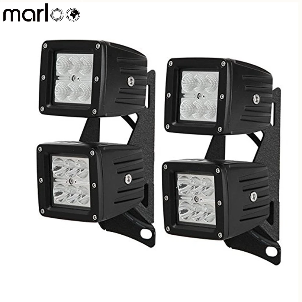 Монтажные кронштейны для нижнего угла лобового стекла Marloo W/ 18W 3x3 Pods светодиодный