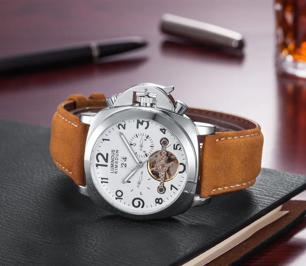 Роскошные брендовые автоматические механические часы Tourbillon мужские