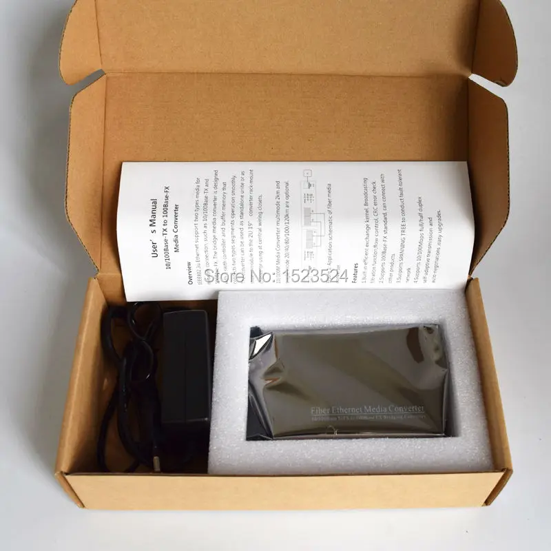 Оптический медиаконвертер 10/100 м двойной волоконный одномодовый SC коннектор