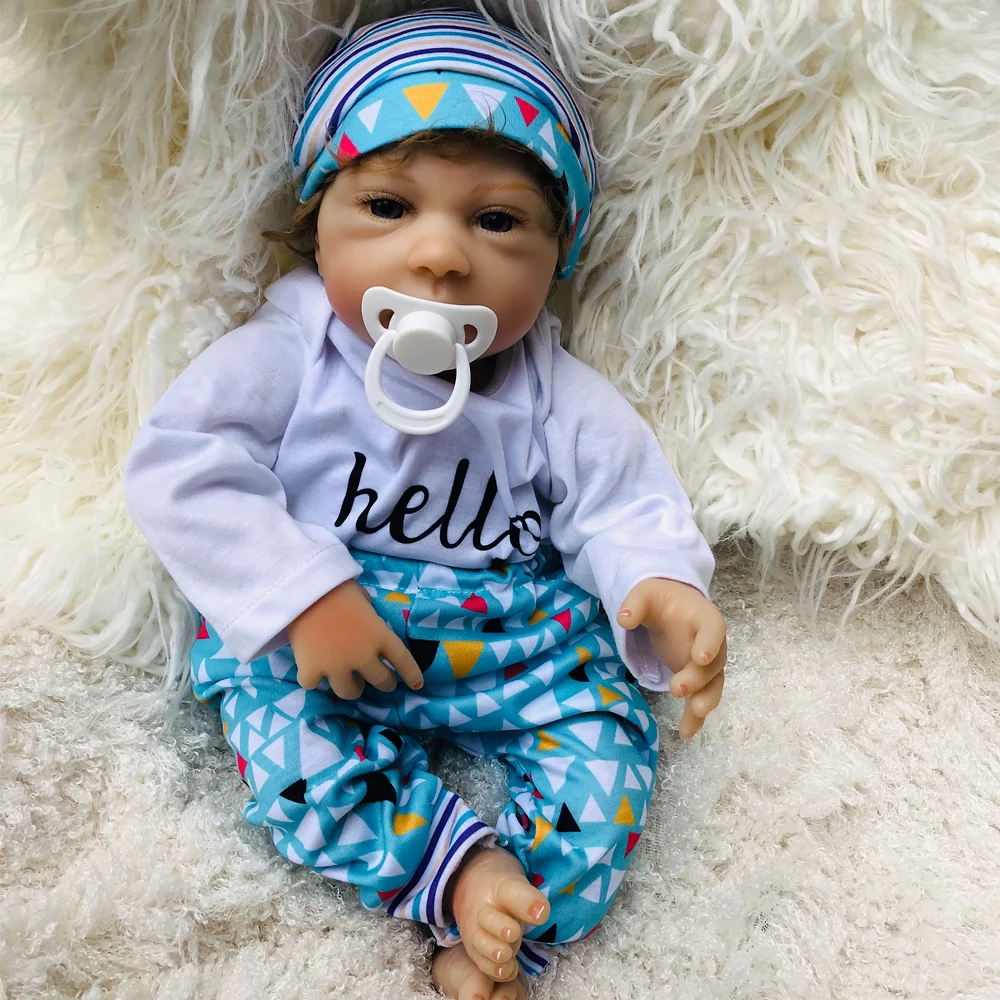 45CM reborn silicone babies dolls vinyl newborn fashion real boy Bonecas doll Bebe realistic baby kids birthday gift | Игрушки и хобби