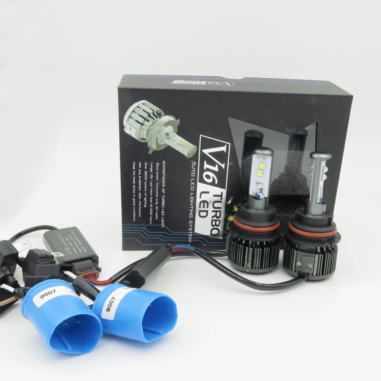 V16 TURBO H4 H4-3 H13 9004 9007 HB1 HB5 H4(H/L) 80 Вт/заданная величина 8000LM светодиодный фар Conversion Kit H13 9004 9007 HB2 биксенон 6000k