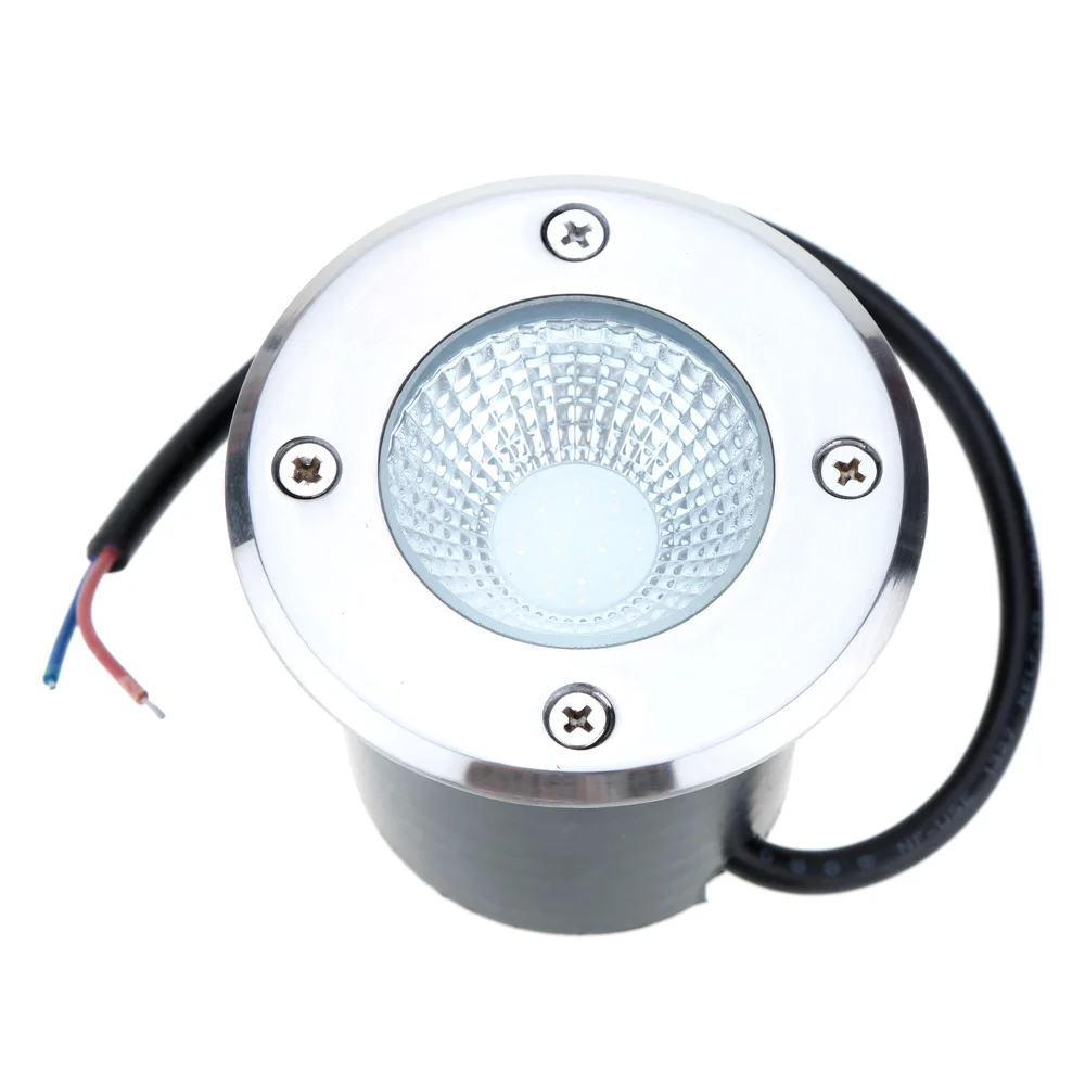 Водонепроницаемый IP68 заглубленный свет 7 W COB 220 V Наружная поверхность светодиодные встраиваемые светильники для пруд подземное освещение Скрытая лампа DC12V