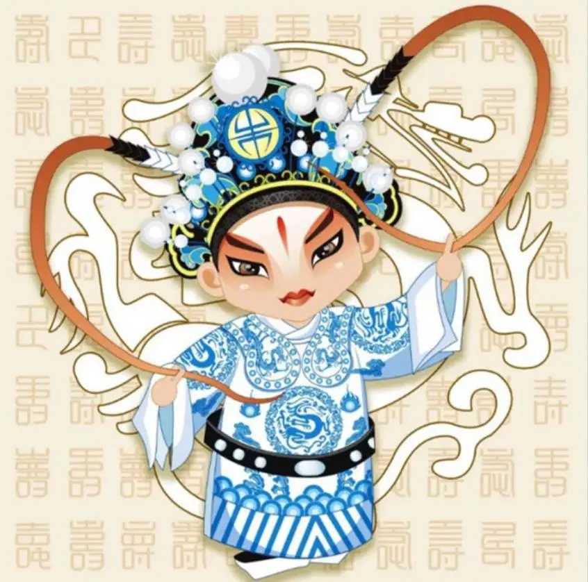 

Peking Opera DIY Diamond Painting Peking Opera Portrait Diamond embroidery full round drama Character Diamond painting Mosaic