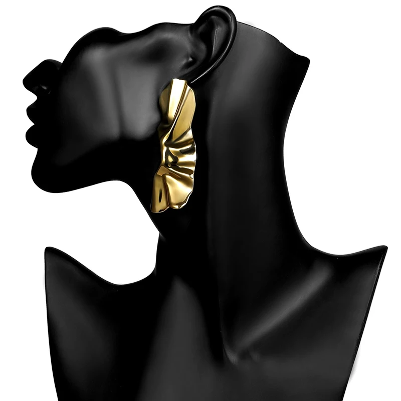Earrings for Women Gold Silver Irregular Zinc Alloy Metal Long Dangle Aretes De Mujer Modernos 2018 | Украшения и аксессуары