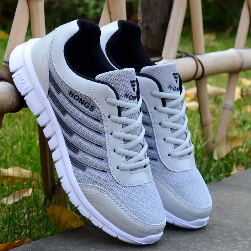 

Men's Casual Shoes Breathable Mesh Sneakers Men Vulcanize Shoes Lighted Comfortable Lace-up Mans Footwear Macho Tenis Masculino