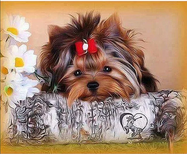 

Mosaic pattern stitch cross DIY diamond painting dog cross stitch diamond painting craft plastic canvas kits