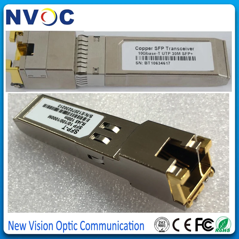 SFP-10G-T 10G Gigabit Ethernet 30M 10GBASE-T медь RJ45 SFP 10 Гбит/с + оптический трансивер 10GBase-T модуль |