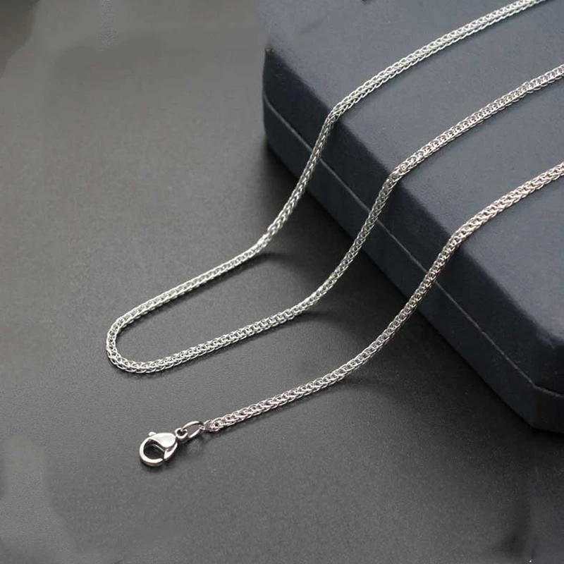 

2mm Width Stainless Steel Silver color Chain High Quality Link Necklace Chain for Men Jewelry DIY Fit Pendant 45CM 50CM 55CM