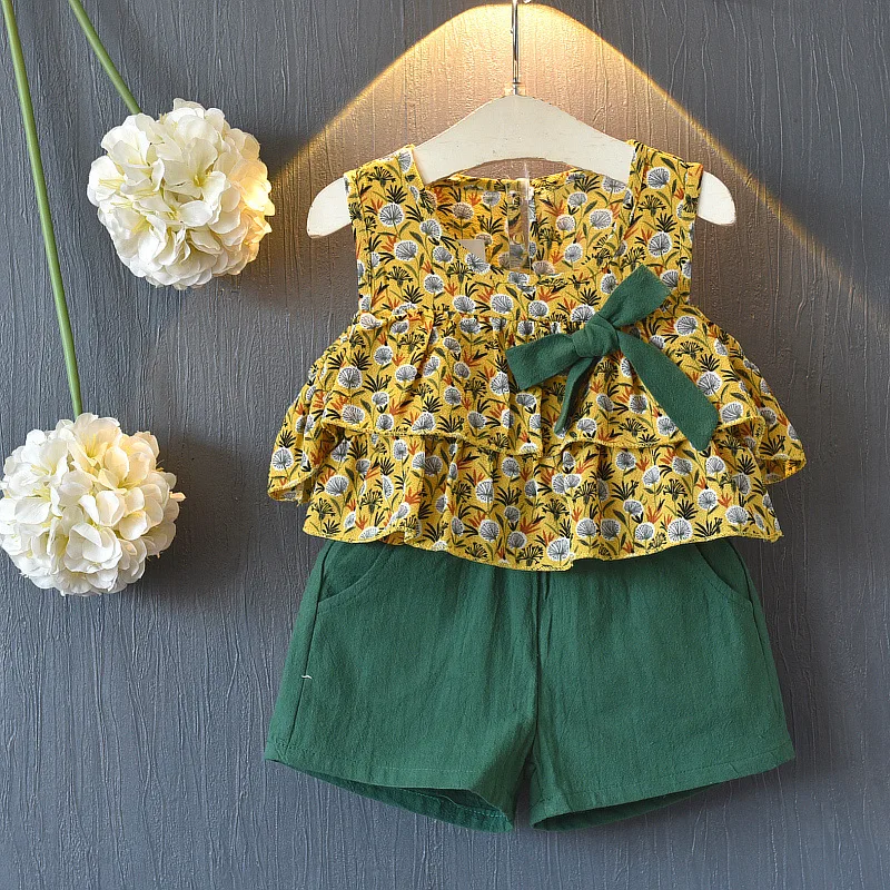 1-ая шифоновая рубашка с открытыми плечами для девочек одуванчиком + хлопковые