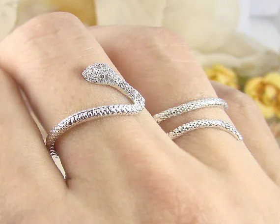 Новейшая модель Стиль кольца в виде змейки Обёрточная бумага двумя пальцами со