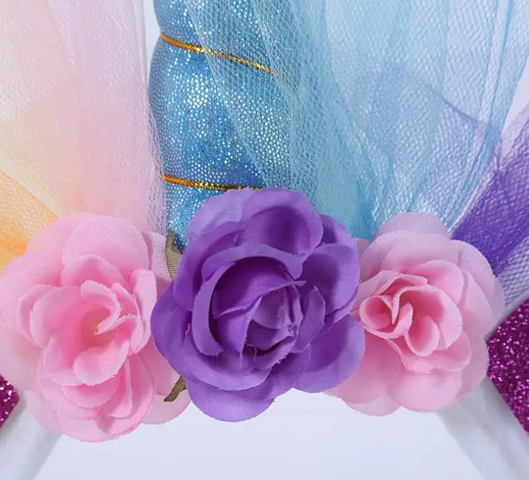 Рождественские ободки волшебная Радужная Голова Единорога головная повязка для