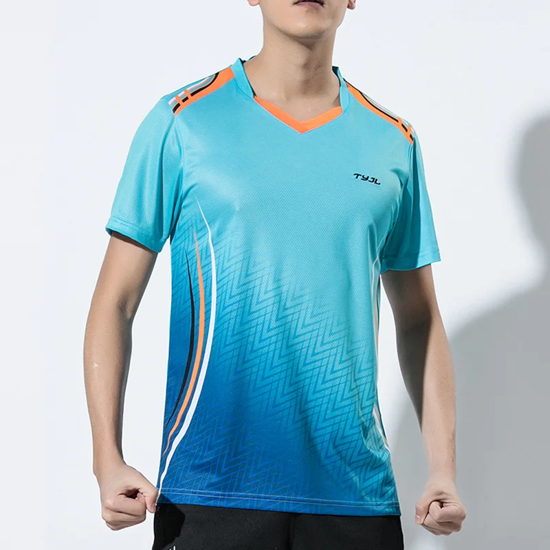 Новые футболки для бадминтона Для мужчин тренажерный зал спортивные рубашки
