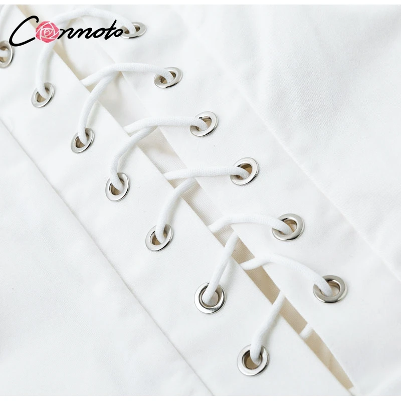 Conmoto Однотонные белые женские брюки харадзюку свободные повседневные карго