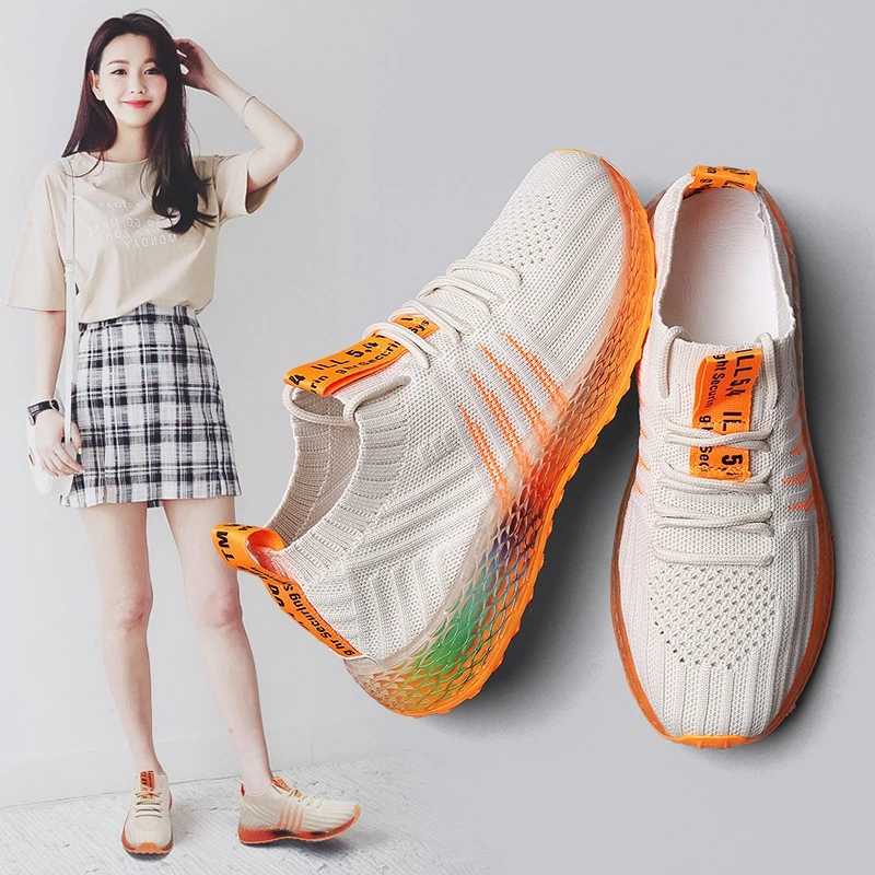 Женская спортивная обувь из плетеного кокоса повседневная с 3D принтом