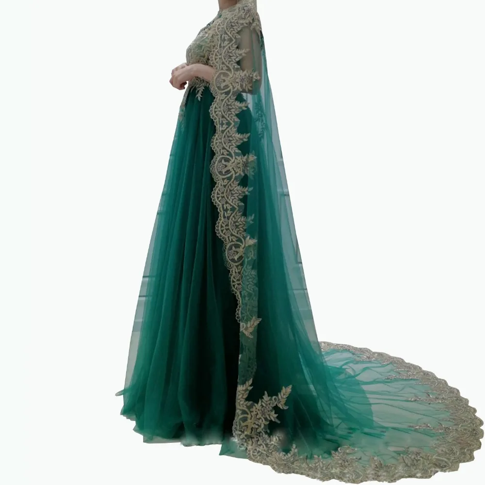 Роскошное темно зеленое Русалка вечернее платье из тюля с бисером и кристаллами