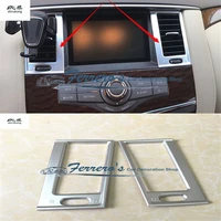 2pcslot car stickers abs chrome front central air conditioning cover trims for nissan armada patrol royale nismo y62 2016 2018