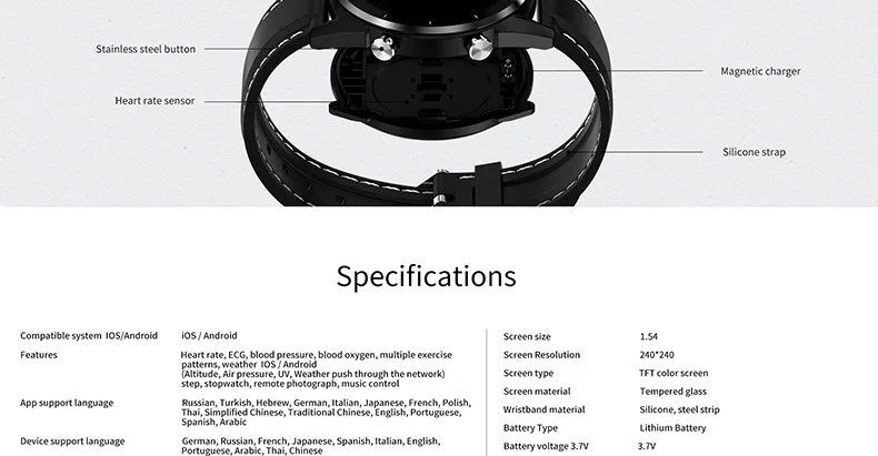 DT28 smartwatch IP68 Водонепроницаемые часы ЭКГ монитор сердечного ритма фитнес-трекер на запястье смарт-ремешок спортивные часы