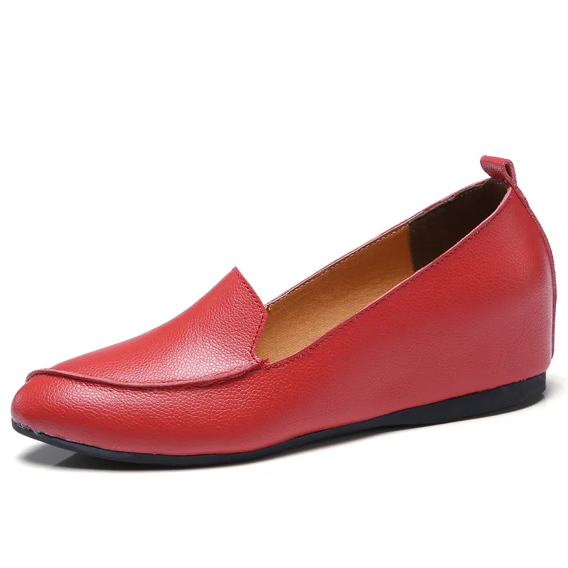 Женская обувь на высоком каблуке CYOSO повседневная кожаная платформе лоферы