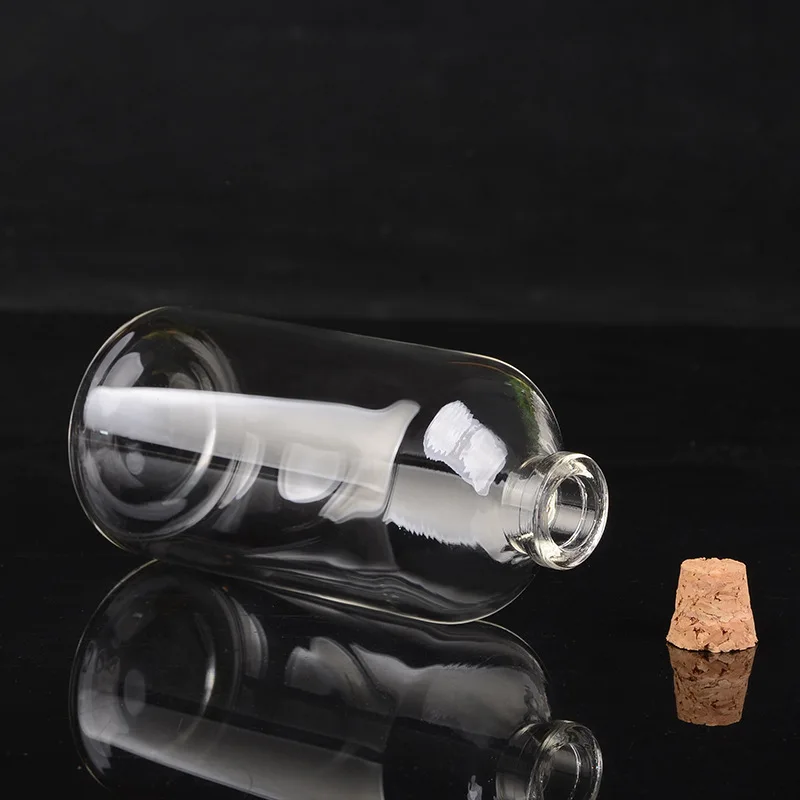 Прозрачные стеклянные бутылки с пробкой 110 мл пустые флаконы для хранения