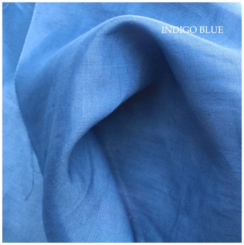 indigo blue Рами белая темно-зеленая темно-синяя коричневая верблюжья черная винная красная серая тонкая ткань для летней одежды рубашка платье ручная работа - Цвет: indigo blue