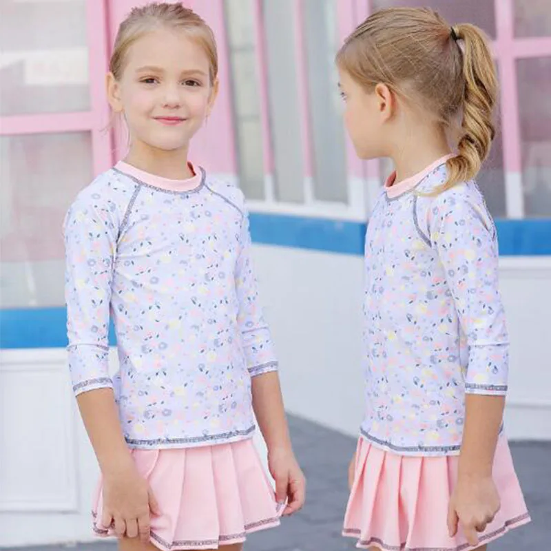 От 2 до 16 лет милые детские купальники с цветочным рисунком для девочек брендовая